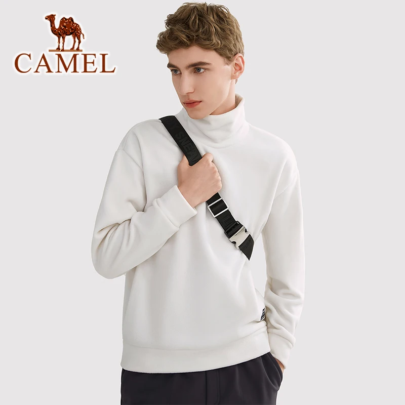 CAMEL Official Original Outdoor Sports Couple Spring Fleece Men Women Self-cultivation Warm Stand-up Collar Fleeces | Спорт и