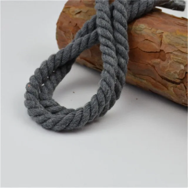 Dark Gray Хлопок, 10 метров, 3 акции, скрученные хлопковые шнуры, 8 мм, сделай сам, украшение для рукоделия, хлопковая веревка для сумки, пояса, Швейные аксессуары для рукоделия - Цвет: Dark Gray