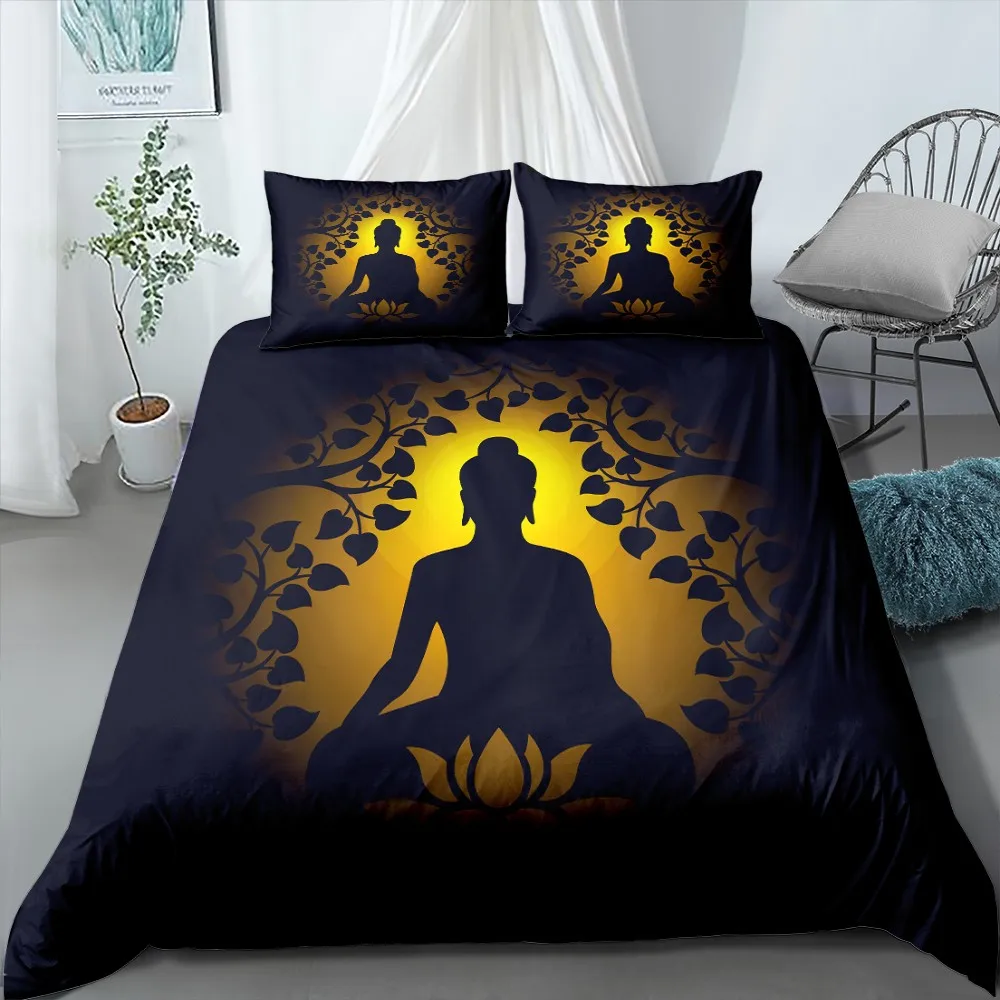 Комплект постельного белья Будды из 2/3 предметов религия пододеяльник домашняя