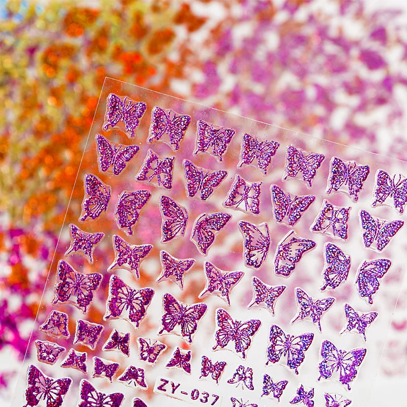 

Nail Art Stickers Simulation Thin Butterfly Stickers Laser Gold and Silver Butterfly Stickers with Bronze Stickers