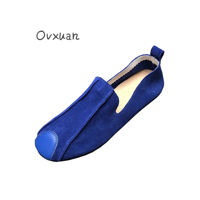 

OVXUAN Casual Shoes Genuine Leather Low Heel Slip On Boneless Soft Comfy Men's Flats Botas Hombre Zapatillas Zapatos Summer 2021