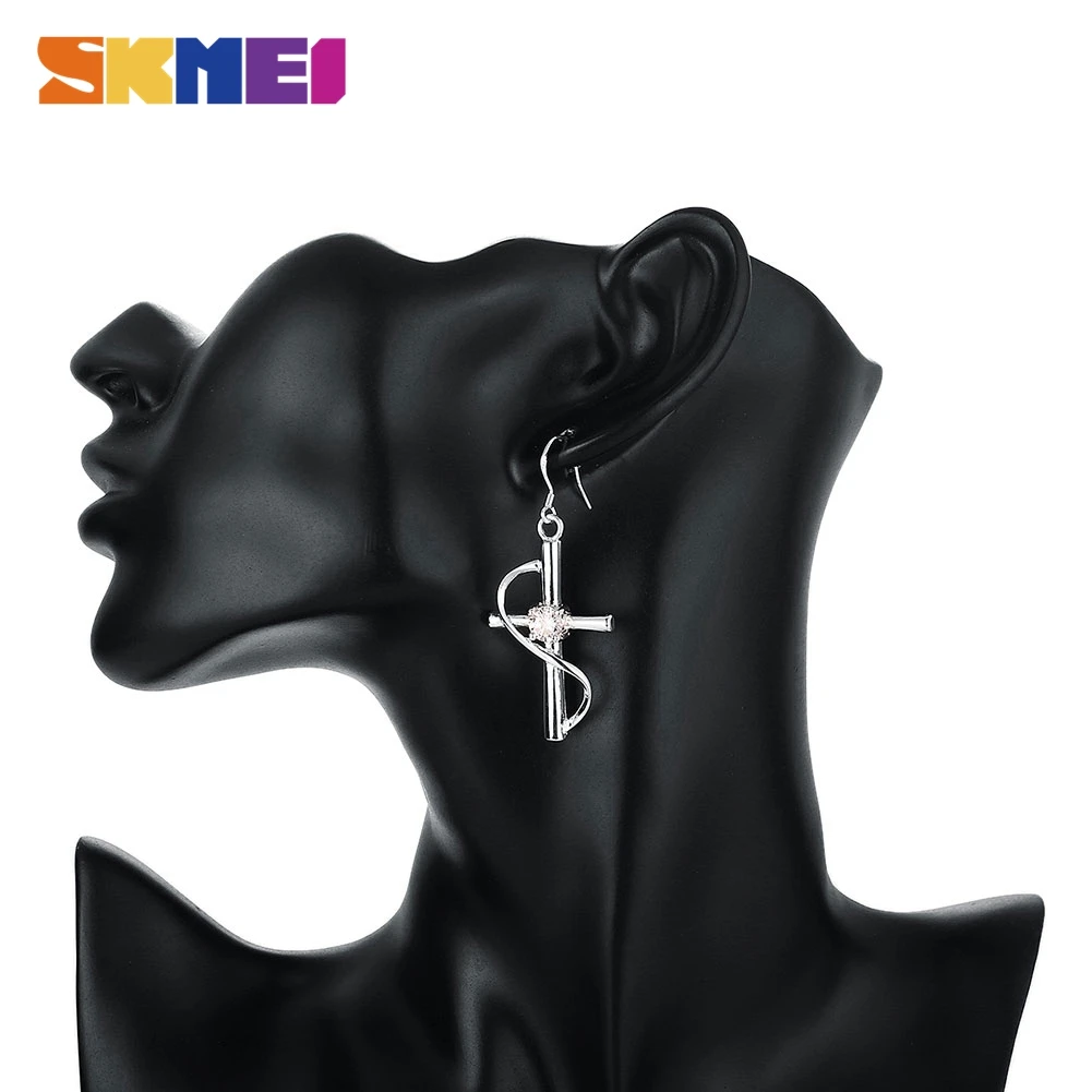 

SKMEI 925 Sterling Silver European and American Cross Silver Earrings 2021 Fashion Women Jewelry Wholesaler CE194