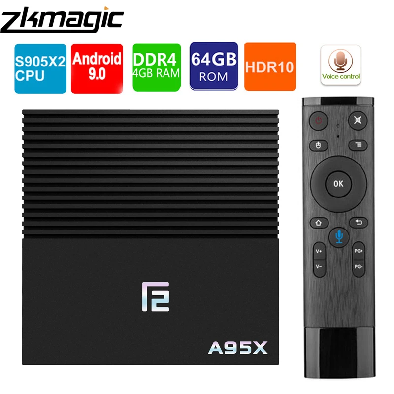 ТВ приставка A95XF2 4G 32 Гб 64 ГБ Android 9,0 ТВ приставка 2,4/5,0G WiFi Bluetooth 4,2 Голосовое управление Amlogic S905X2 смарт-приставка ТВ приставка android