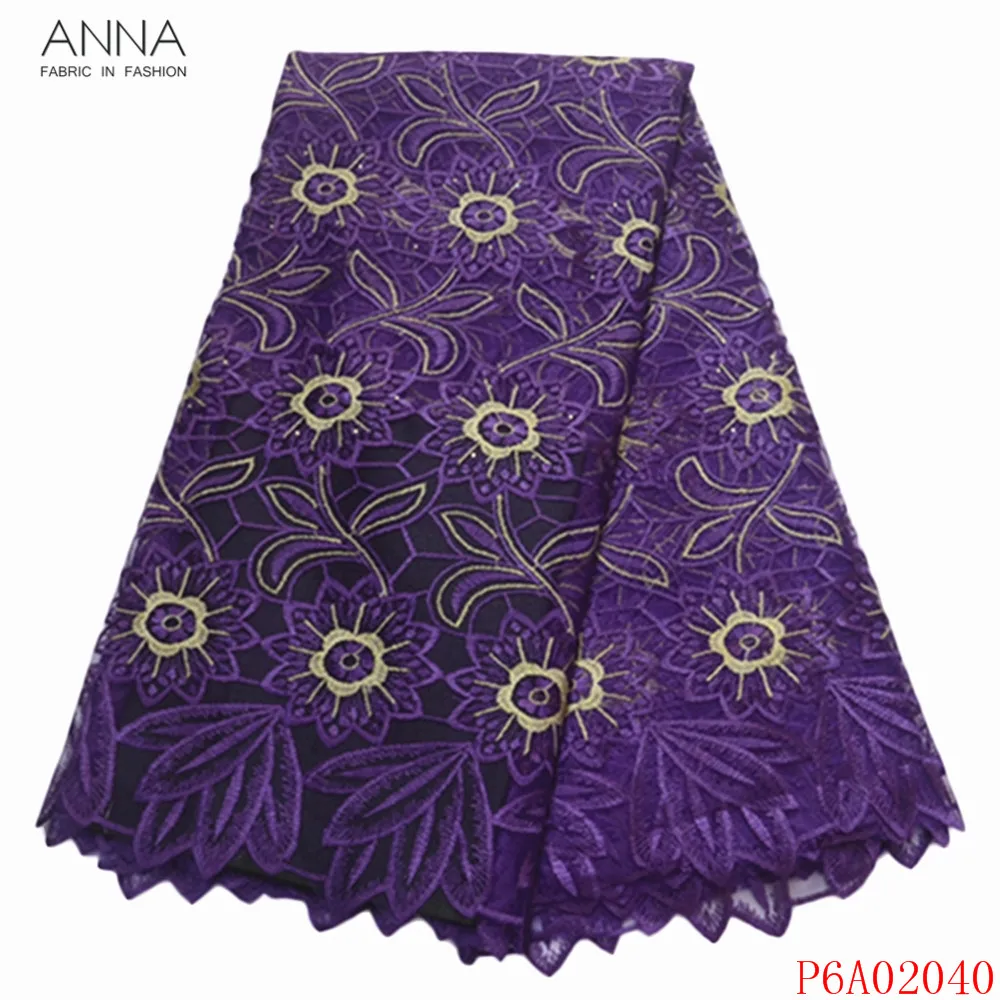 Кружевная ткань Анна в нигерийском стиле 2021 Высококачественная вышивка с