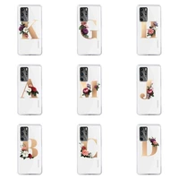 166 letters rose phone case for huawei p40 p30 p20 mate honor 10i 30 20 i 10 40 8x 9x pro lite transparent cover