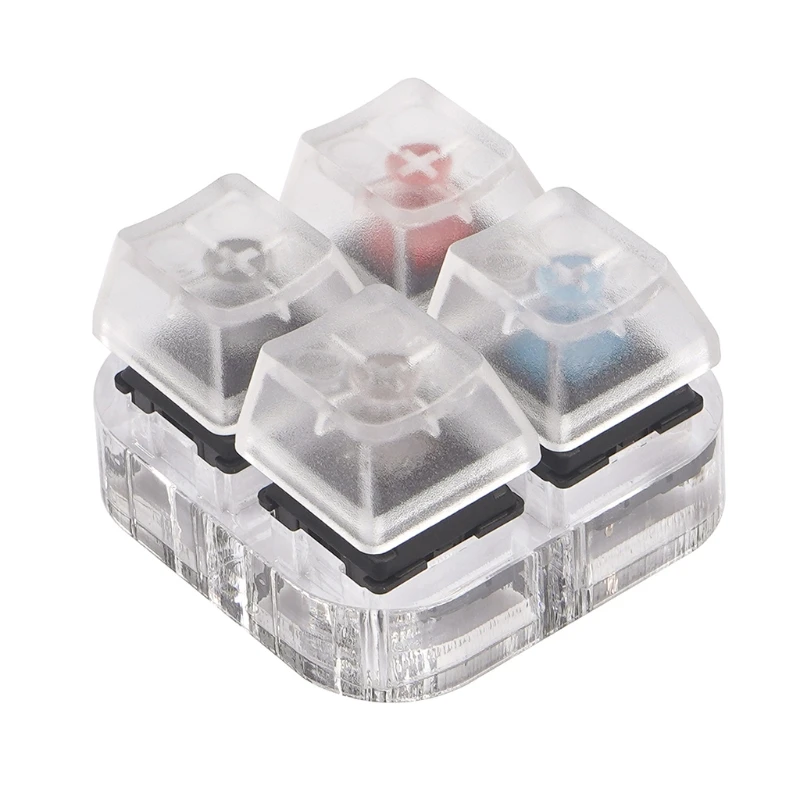 

4 Key Translucent Keycaps Testing Tool Cherry MX Switches Keyboard Tester Kit Clear Keycaps Sampler PCB Mechanical