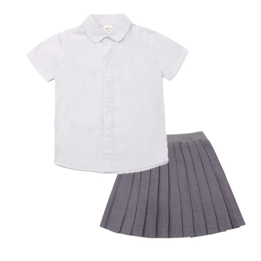 

Student Class Clothing Set Summer Short Sleeve Kids JK Uniforms Korean Sailor Suit British Style School Uniform 2PCS Set Tie