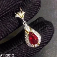 kjjeaxcmy fine jewelry 925 sterling silver natural ruby girl new popular pendant necklace chain support test chinese style