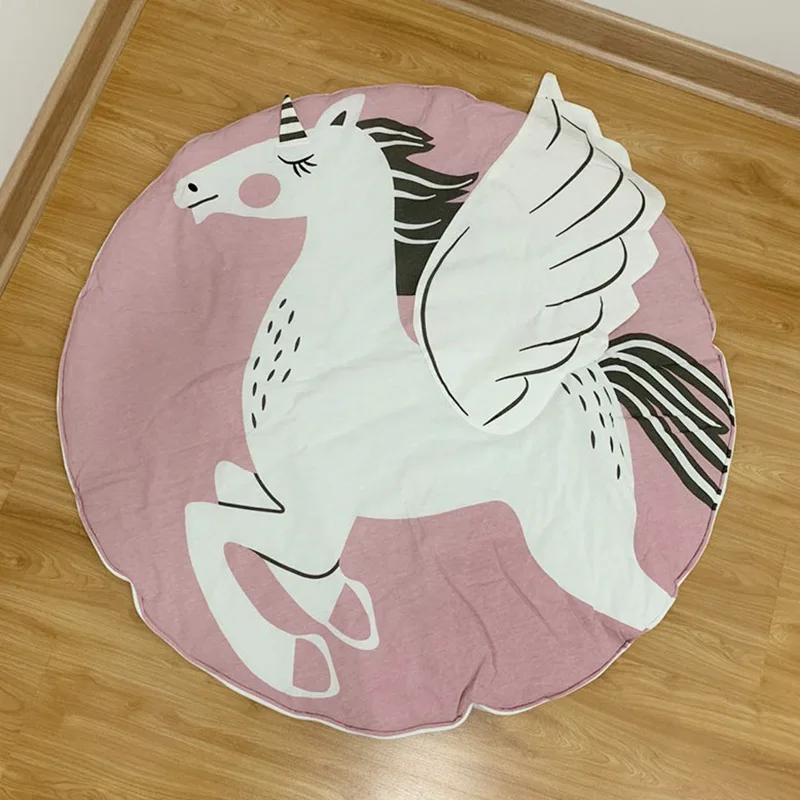 Игровой коврик круглый Лев Кролик Единорог коала игровые коврики Детский коврик для ползания одеяло ковер для детской комнаты коврики для занятий спортом
