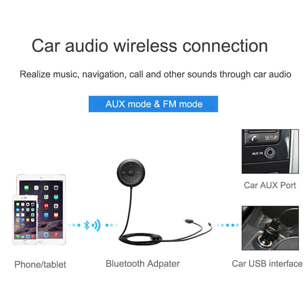 JINSERTA автомобильный Bluetooth fm-передатчик AUX автомобильный Hands-free аудио приемник автомобильный комплект A2DP музыкальный плеер