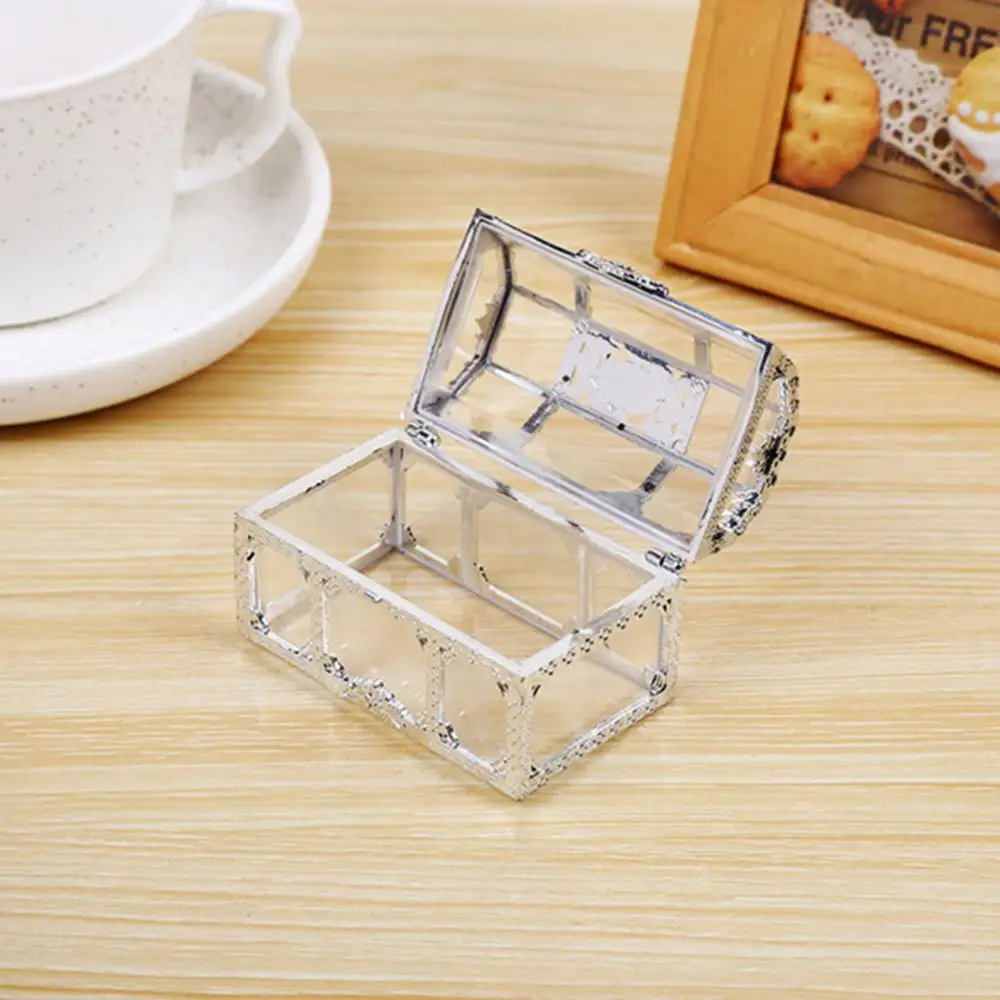 

Transparent Organizer Trinket Treasure Storage Chest Collectibles Desktop Gem Candy Makeup Pirate Jewelry Mini Box Home Case