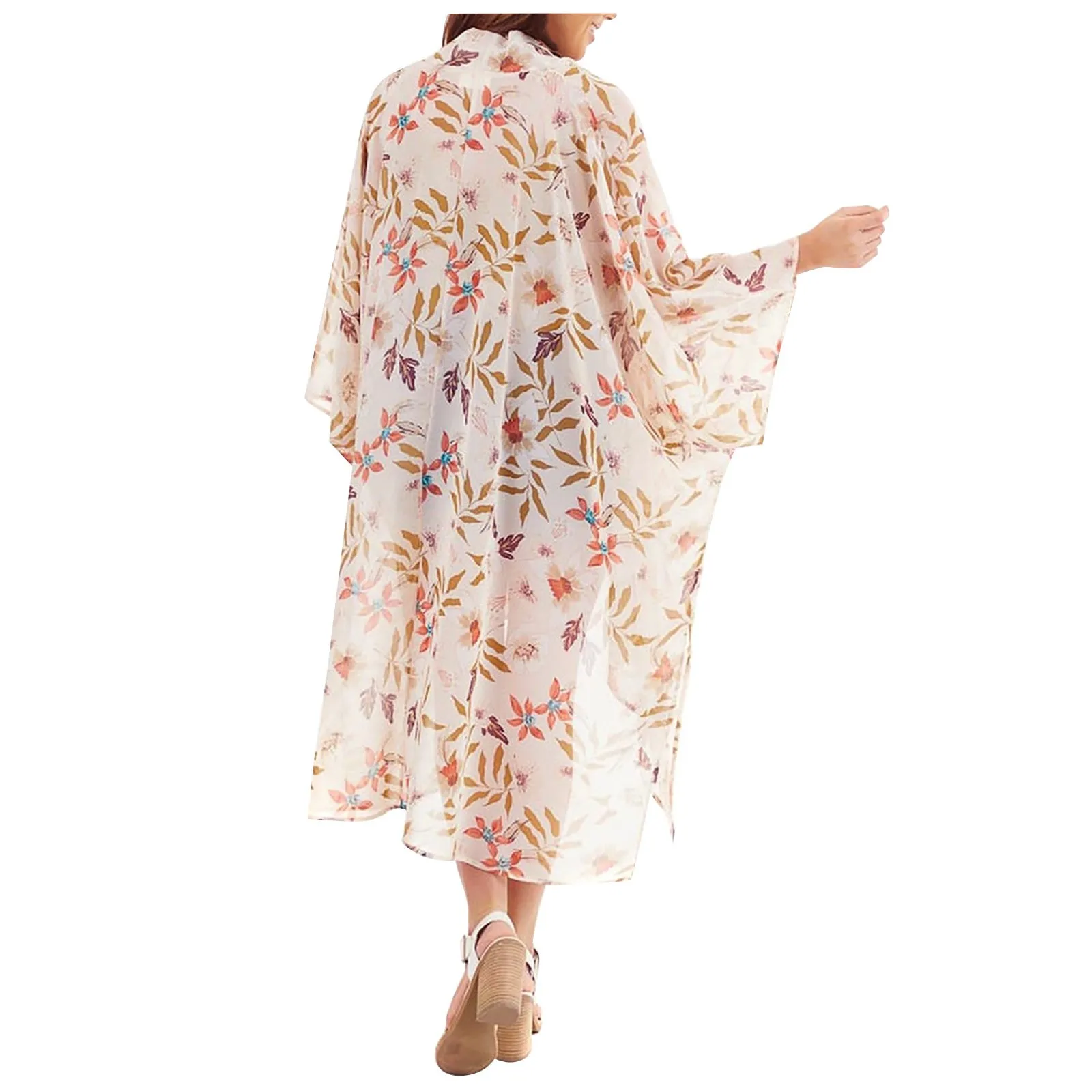 

KANCOOLD Women's Coats 2021 Fashion And Casual Loose Retro Printed Hard Sleeves Cardigan Long Jackets Femme Veste