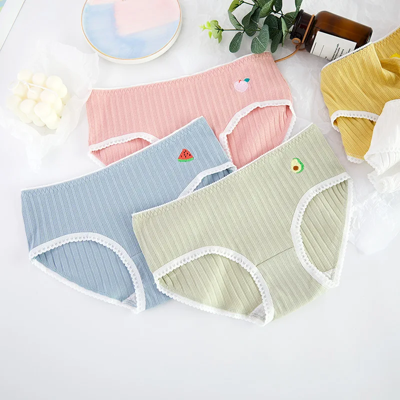 

Новое нижнее бельё для девочек, 5 шт. в партии, хлопковые средней посадки для детей с года до трех лет фрукты вышивка милые трусики с принтом и...