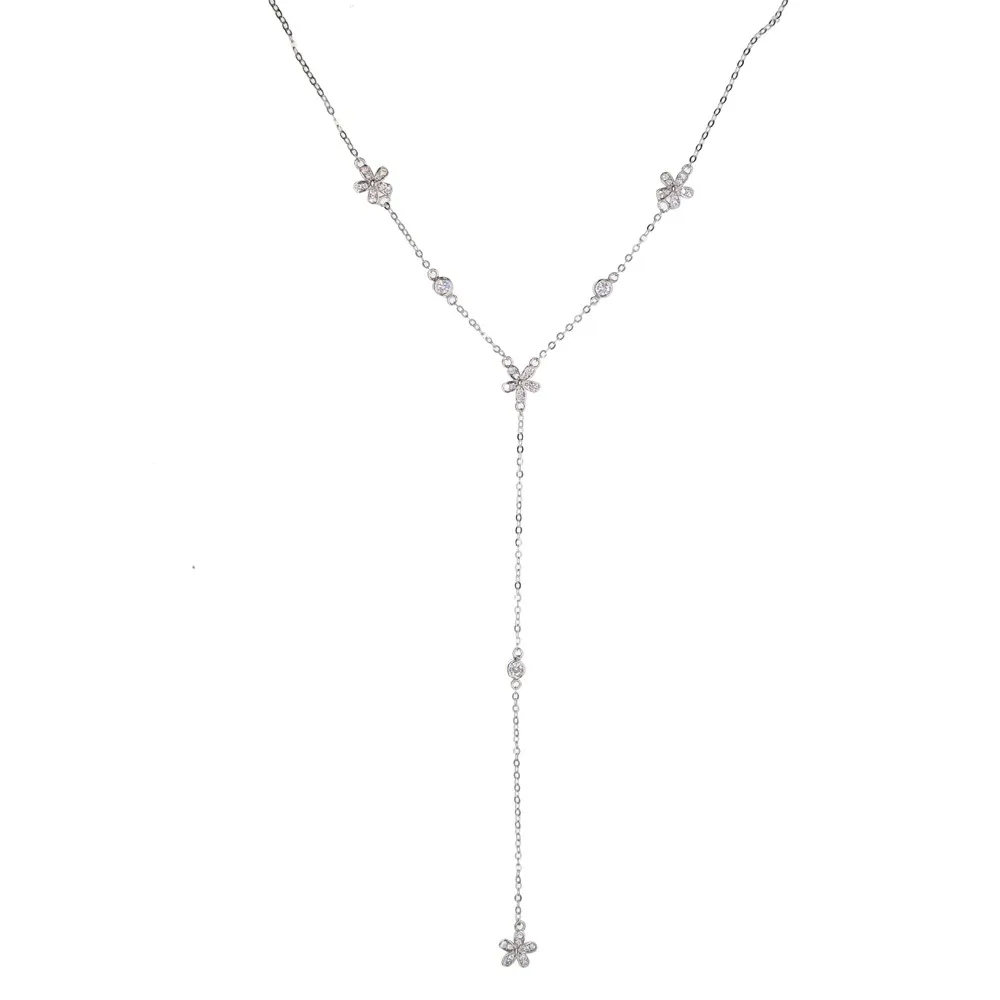 Женское колье 100% 925 тонкое серебро нежное чешское милое цветочное изысканное с