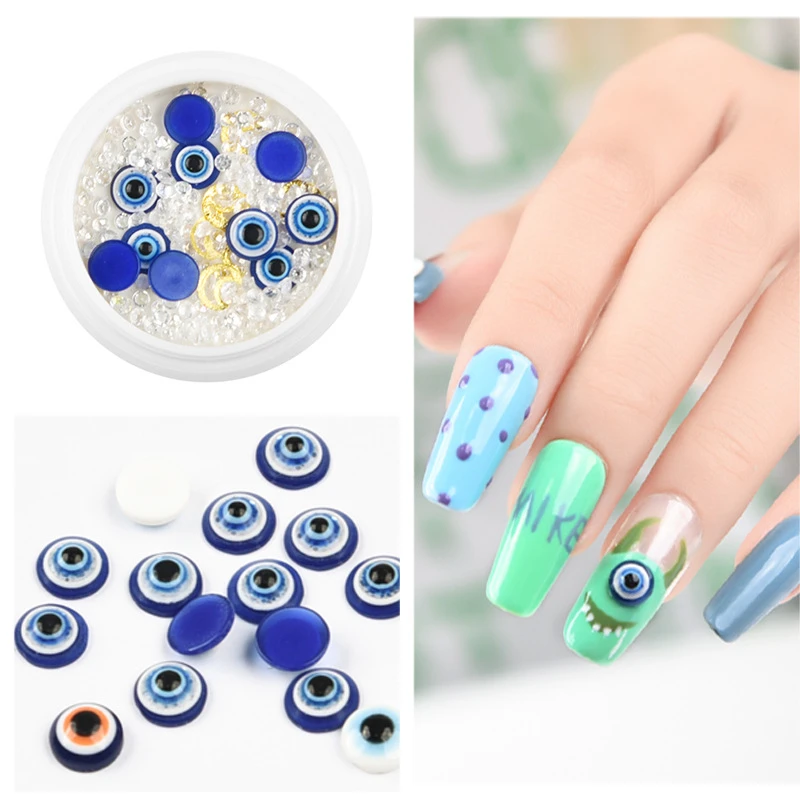 Одна коробка полимерные бусины в форме Луны 3D Искусственные акриловые наклейки