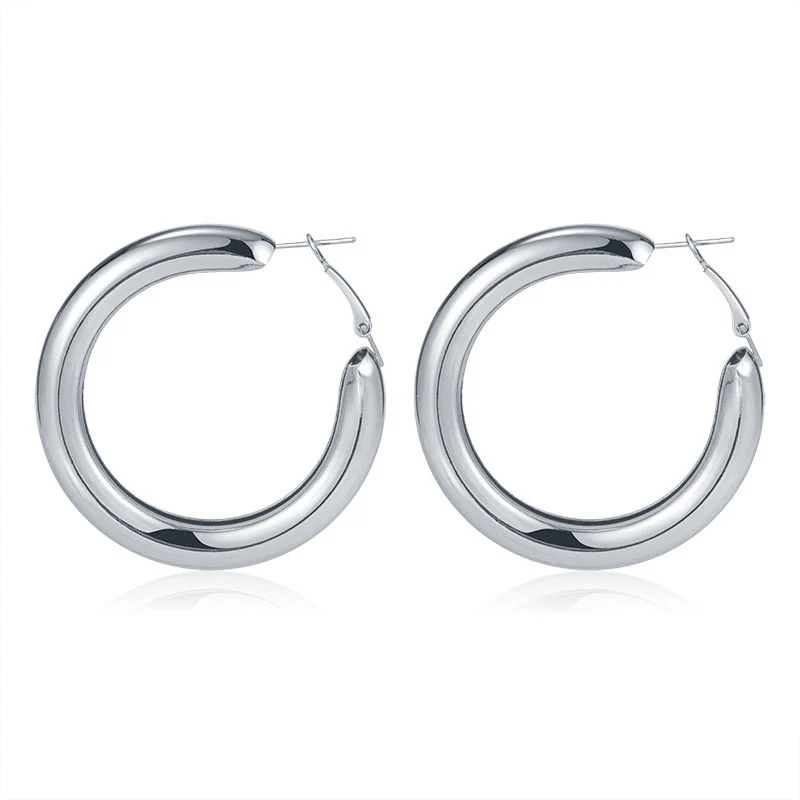 

Golden Big hoop Earrings vintage Gold Silver Color Circle Earrings For women Female Korean Drop Round Earring 2020 Trend Jewelry