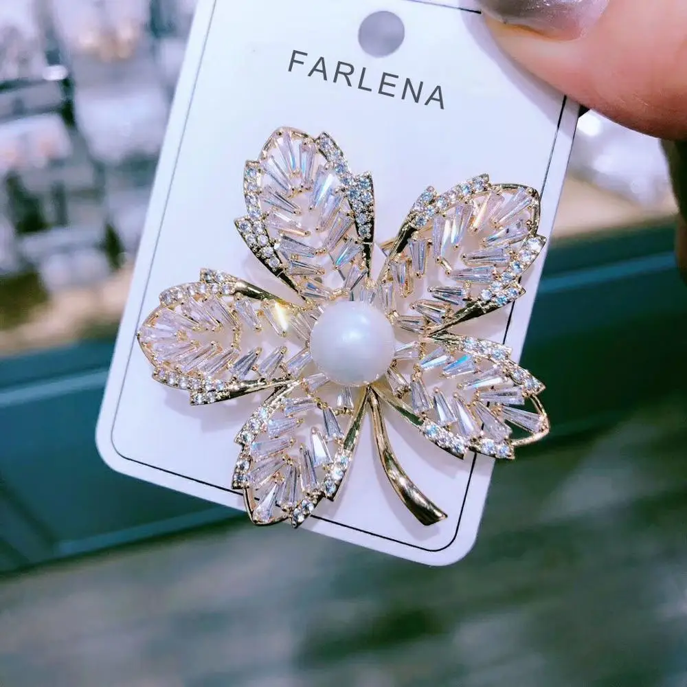 Украшения farlena Циркон Кристалл Брошь для женщин Мода бабочка цветок шарф с брошью булавки