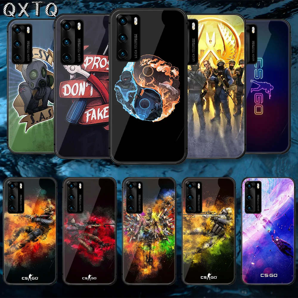 

Cool CS GO Game Tempered Glass Phone Case Cover For Huawei Honor Mate P 8 9 10 20 30 40 A X I Pro Lite Smart 2021 Funda Hoesjes