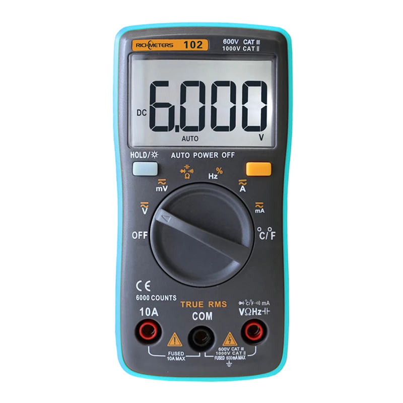 Цифровой мультиметр RICHMETERS RM102 профессиональный портативный вольтметр 6000