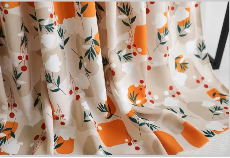 

hign-end Couture fashion faux silk satin Chiffon Fabric,Digital colorful Floral prints,smooth,skirt sewing,craft by the piece