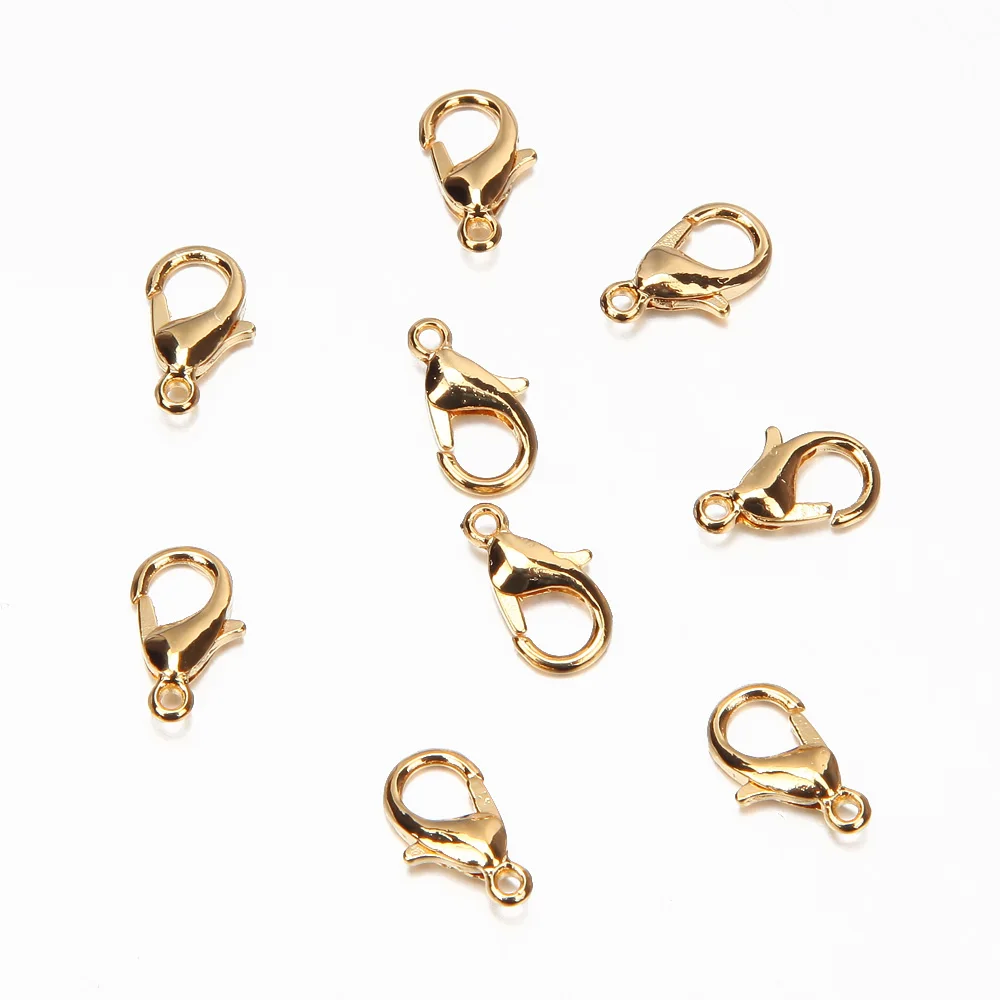 Застежки-карабины с покрытием из настоящего золота 18 карат для изготовления