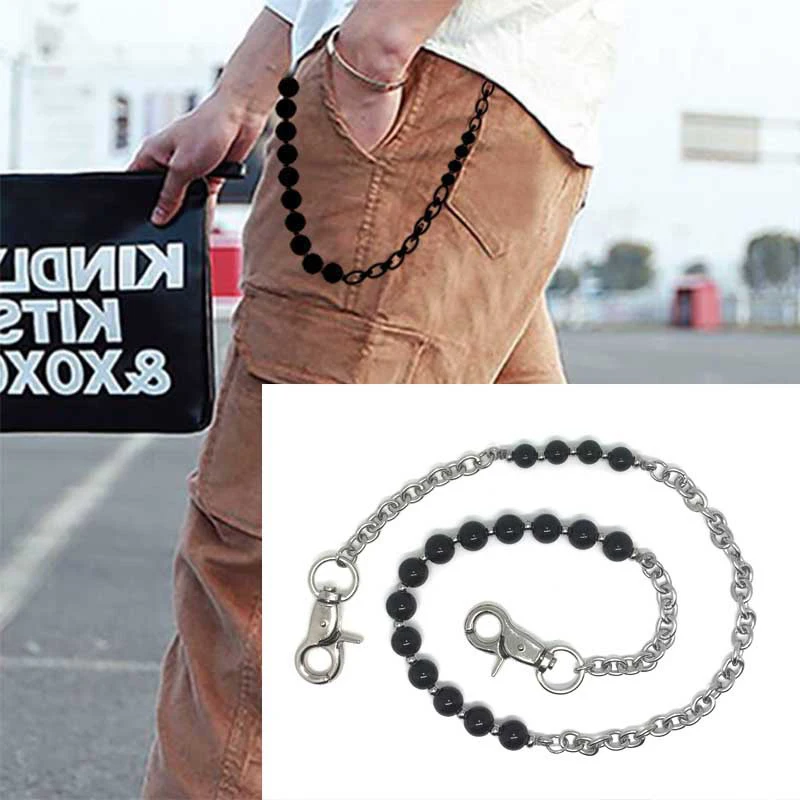 Мужские ювелирные изделия, натуральный камень, раньше брюк, джинсовый брелок, хип-хоп, нержавеющая сталь, кошелек, ремень, цепь, брелок