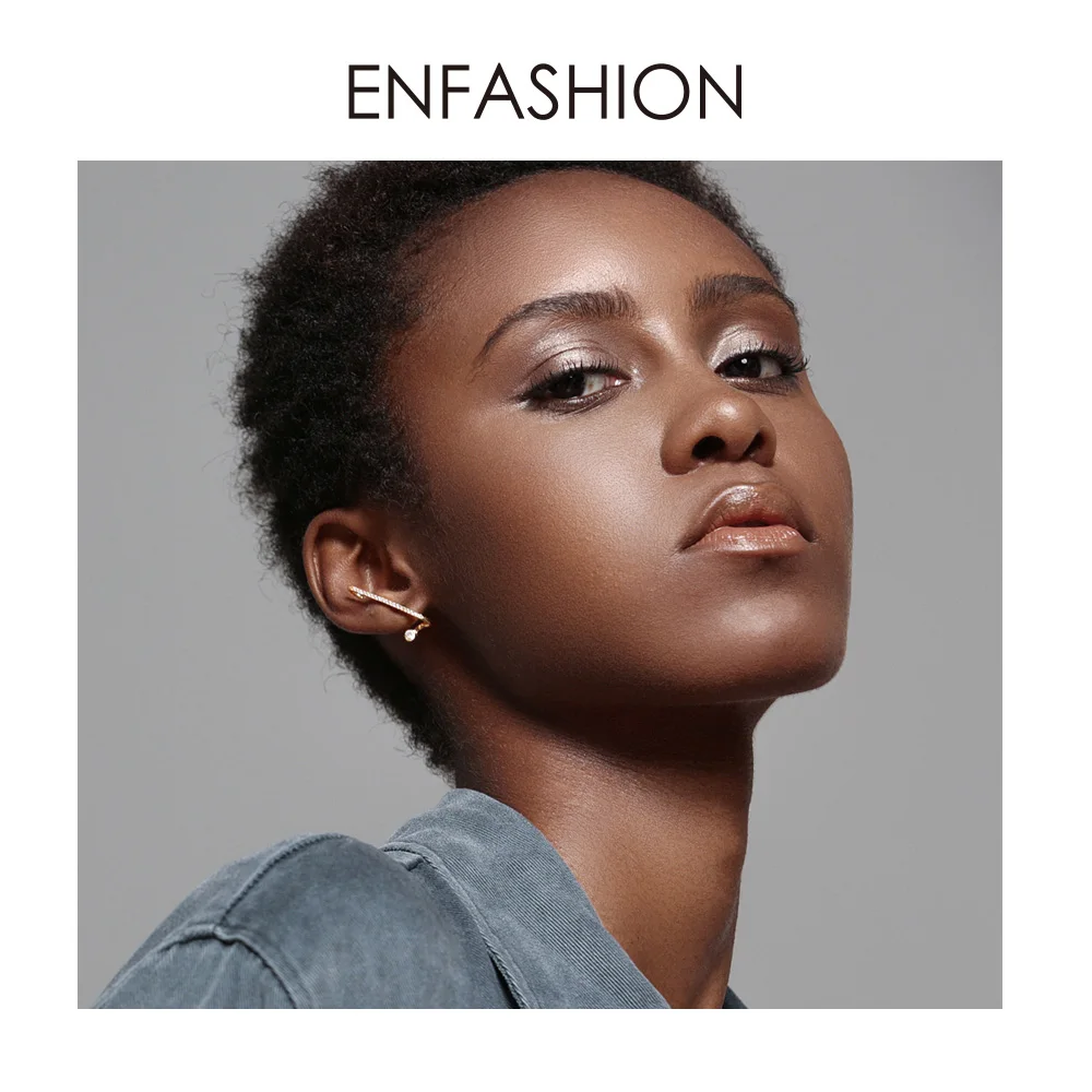 ENFASHION Панк горный хрусталь серьги гвоздики для женщин заявка на цвет золота
