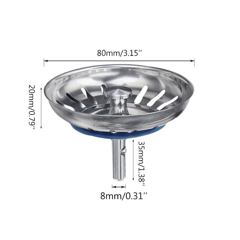 

Stainless Steel Sink Filter Kitchen Drains Sewer Waste Plug Bathroom Hair Catcher Colanders Strainer Basin Accessories
