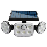 three head outdoor solar lights motion sensor light emergency led solar lamp outdoor life waterproof spotlight flood light led
