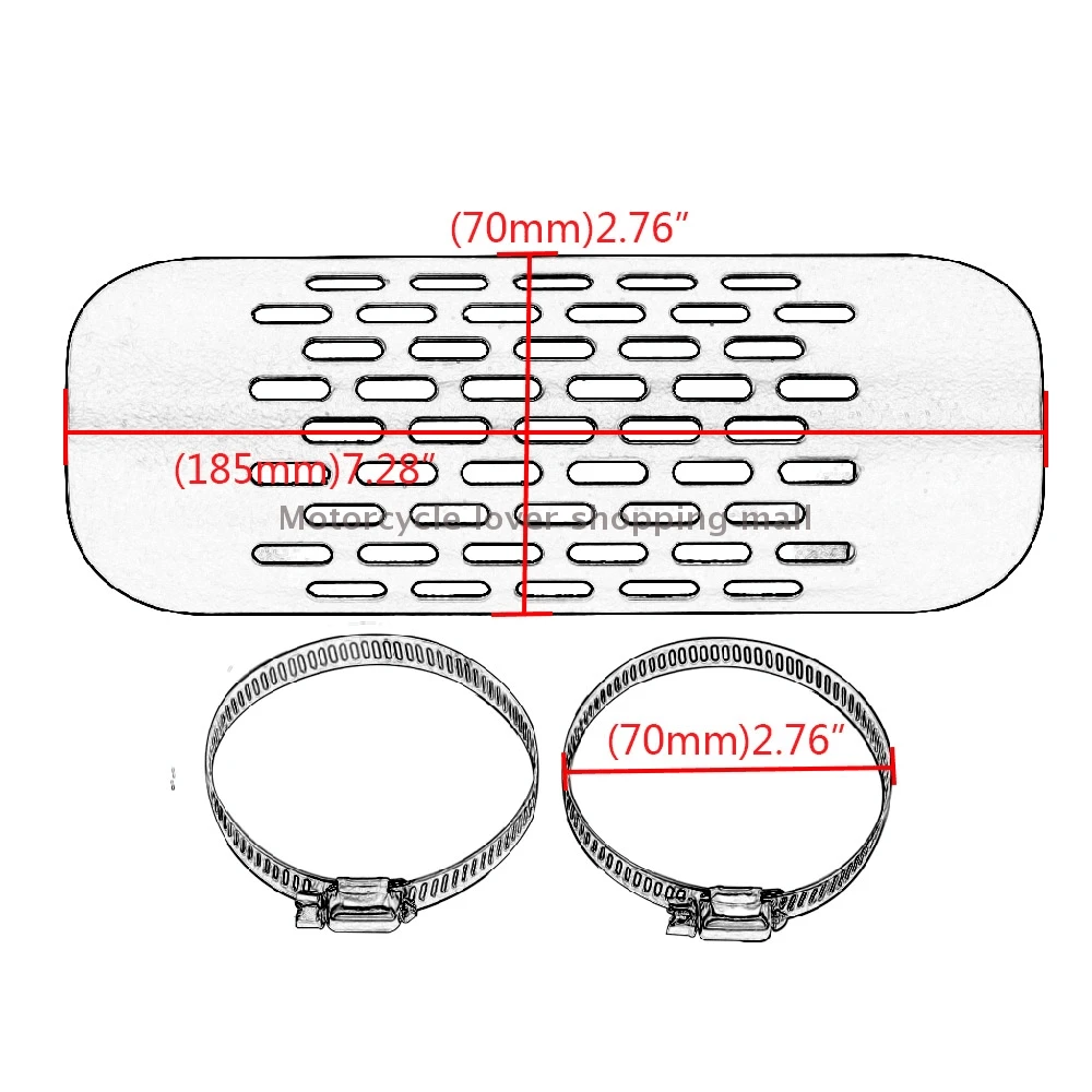 Выхлопная труба мотоцикла тепловая защита крышка регулируемые зажимы глушитель