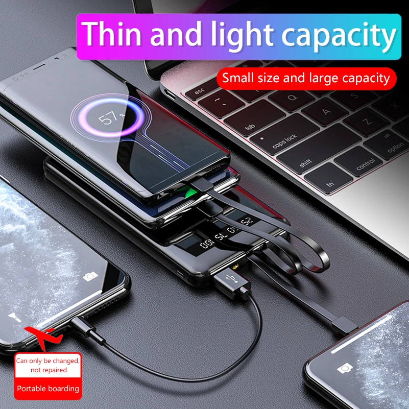 

30000mAh Power Bank Portable Charger Powerbank Mirror Screen LED Display External Battery Pack Poverbank 30000 mAh For Phones