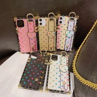 love glitter phone case for iphone 11 pro x xs max xr 7 8 plus se 2020 wristband trend portable back cover new product