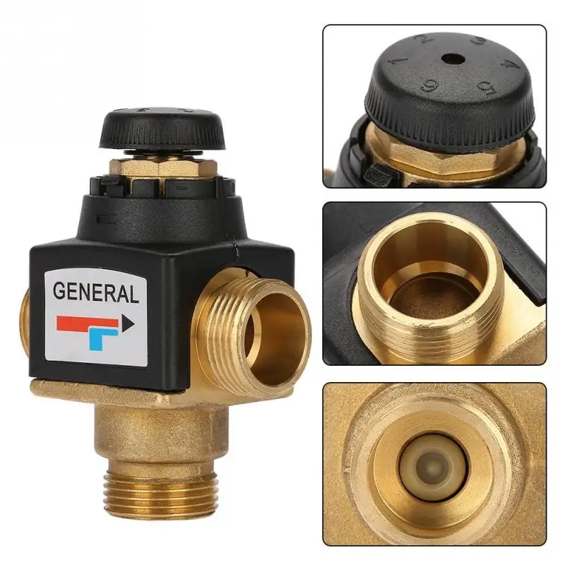 1 Pcs 3 Way DN20 Male Thread Brass Thermostatic Mixing Valve for Solar Water Heater | Обустройство дома