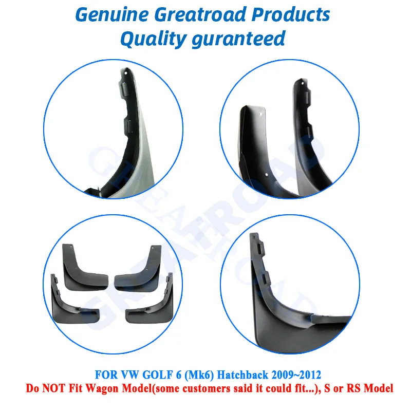 Брызговики для Volkswagen VW Golf 6 Mk6 2009 2010 2011 2012 комплект литые брызговики передние и