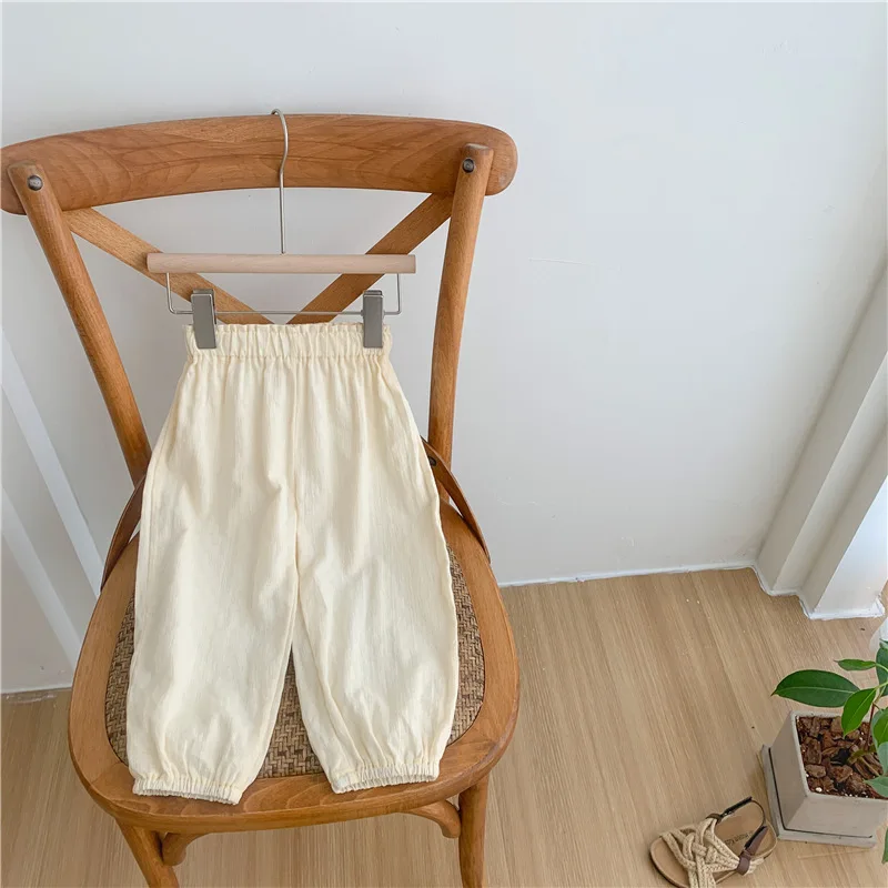 

Children Summer Thin Loose Ankle-length Pants 2-6 Years Girls Cotton Linen Breathable Casual Trousers