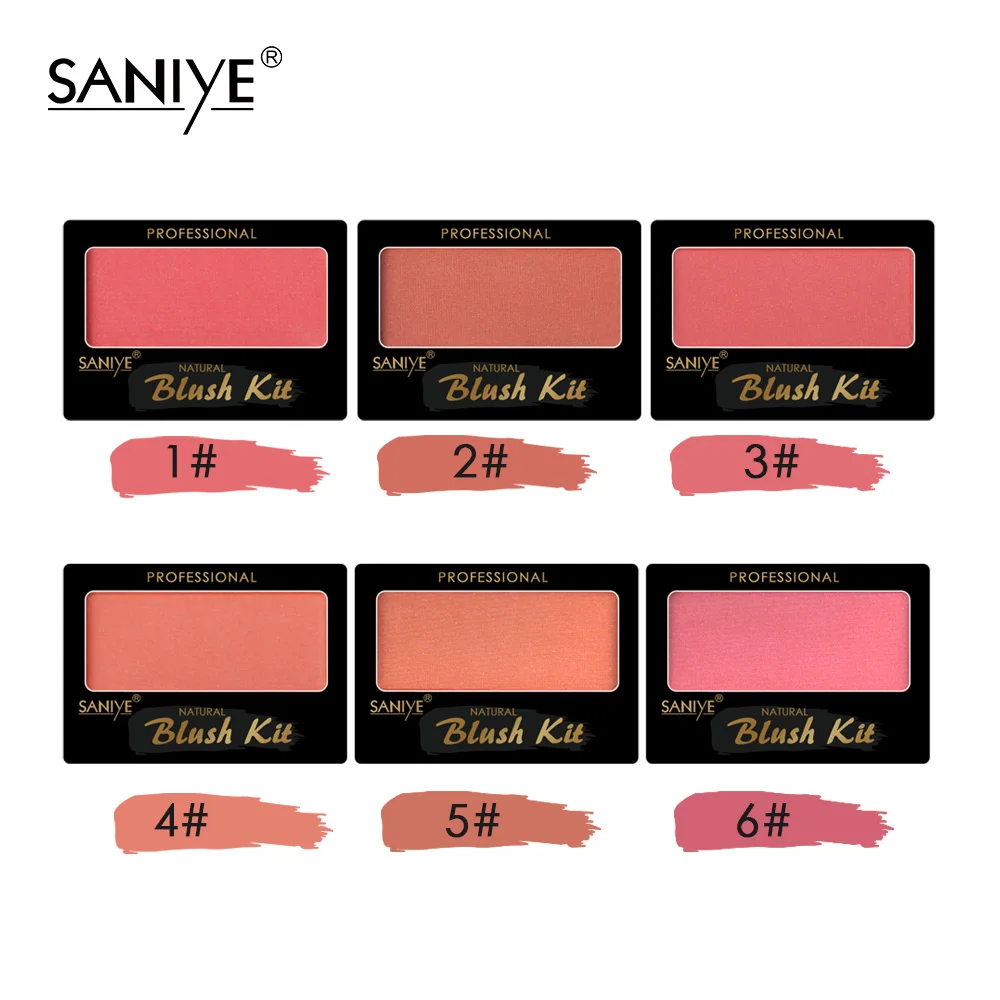 SANIYE розовый румяна макияж Косметическая натуральная прессованная Палетка румян