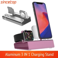 aluminum 3in 1 charging dock for iphone 11 pro xr xsmax 8 7 6 for apple watch airpods charger holder mount pd stand dock station