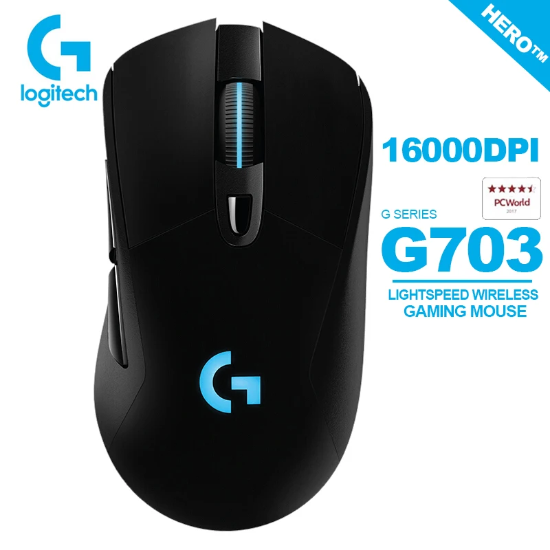 Игровая мышь Logitech G703 Lightspeed HERO Sensor с 16000DPI POWERPLAY совместимая ОС Windows Mac OS Chrome |