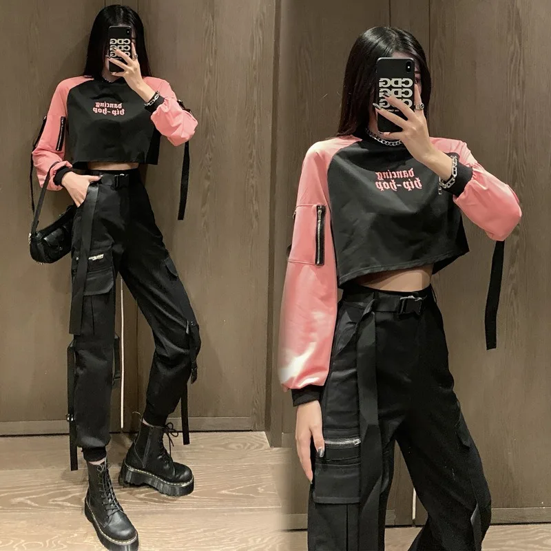 Красивый костюм свободного покроя для девушек в стиле хип-хоп INS модный