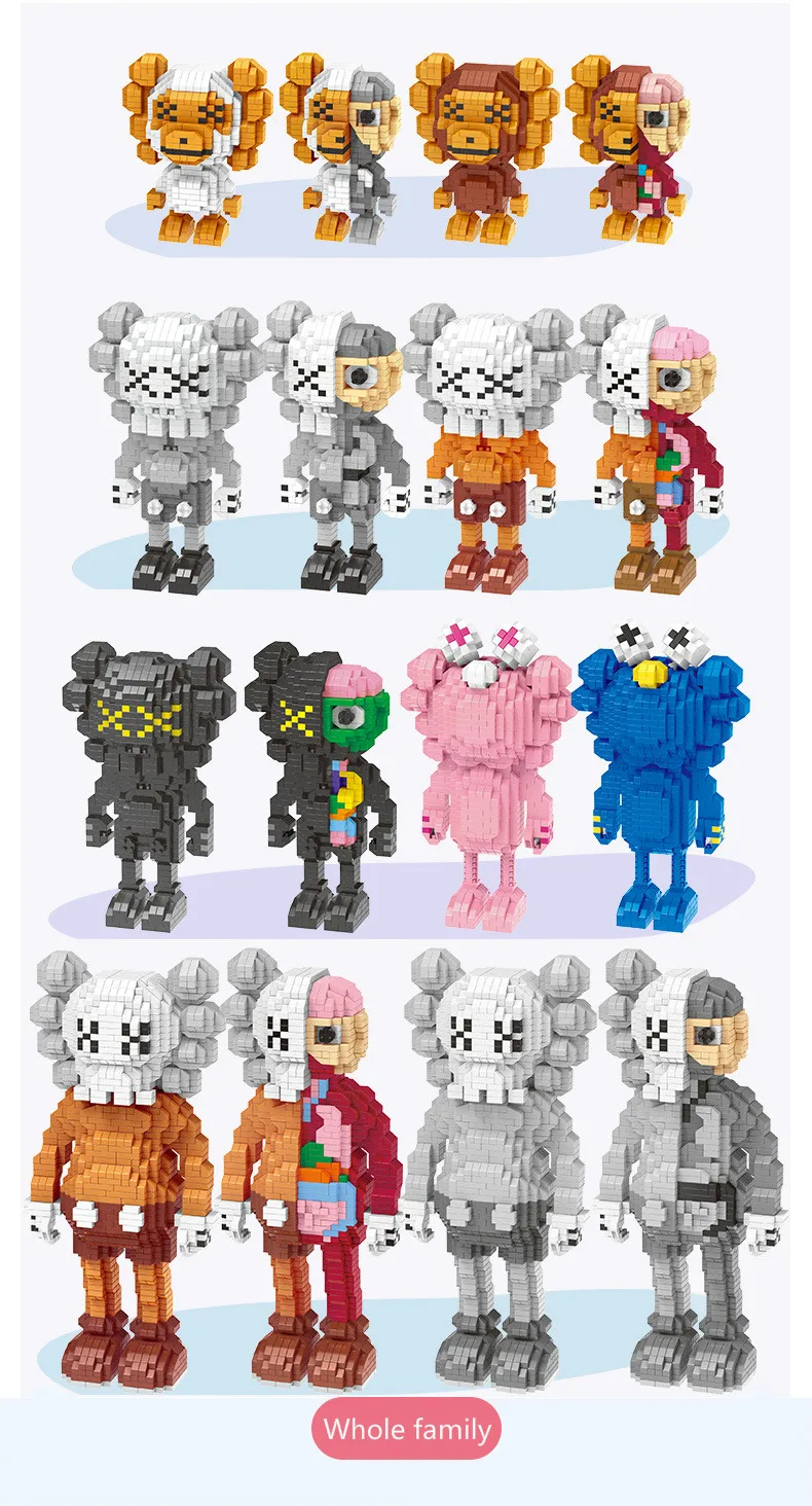 

Cartoon Minifigures Diamond Building Block MOC DIY 3D Mini Model Figures Assembly Educational Bricks Toys for Children
