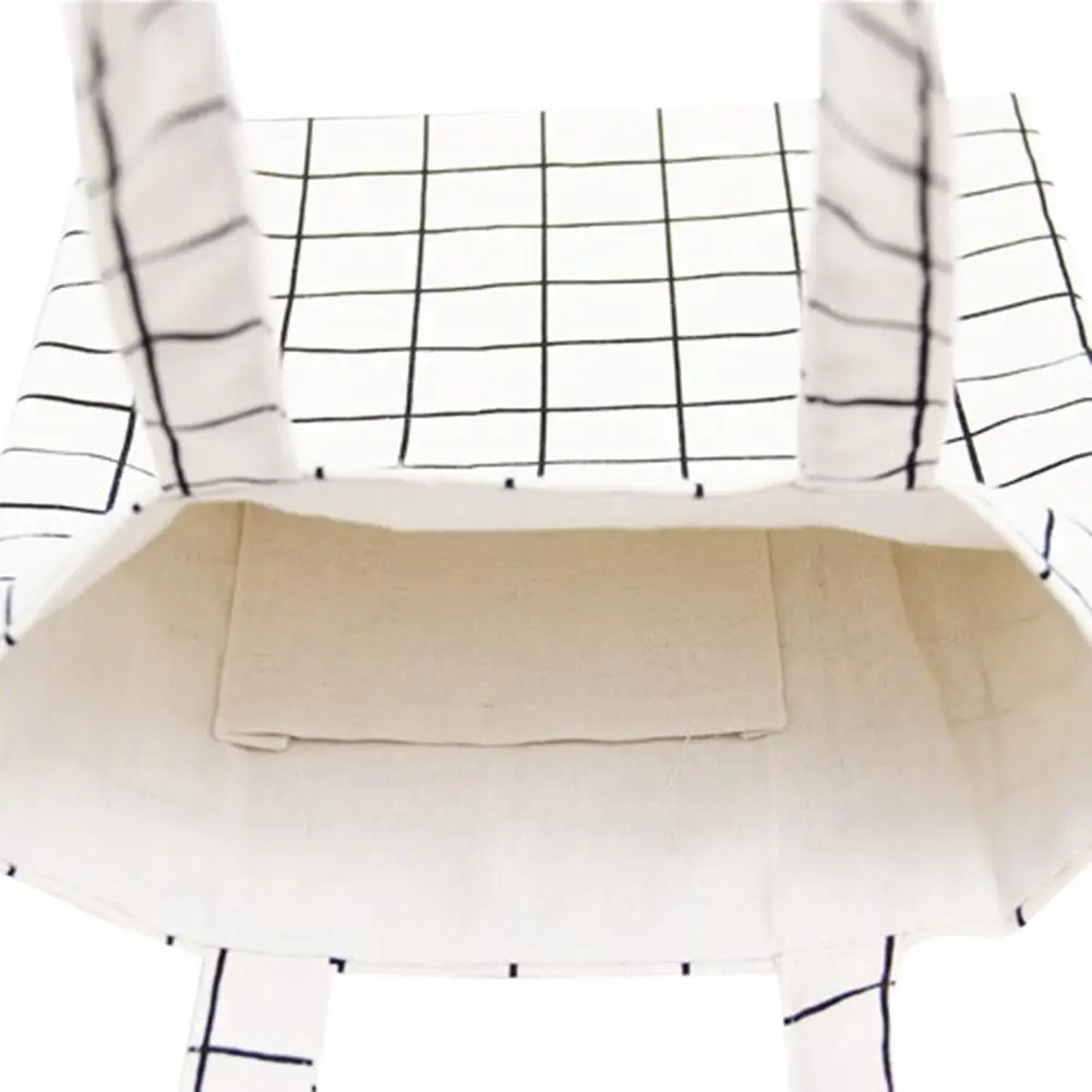 Женская Студенческая хлопковая льняная модная клетчатая сумка тоут через плечо