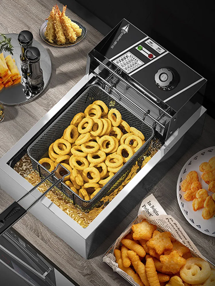 

Electric Fryer 10L 2500W Industrial Deep Fryer Stainless Steel for French Fries Chicken chop Deep Fryer Commercial Fry Pan