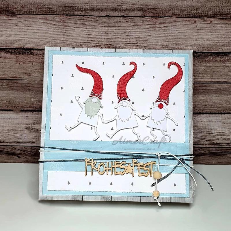 Рождественская металлическая режущая штампа эльфа трафарет для скрапбукинга