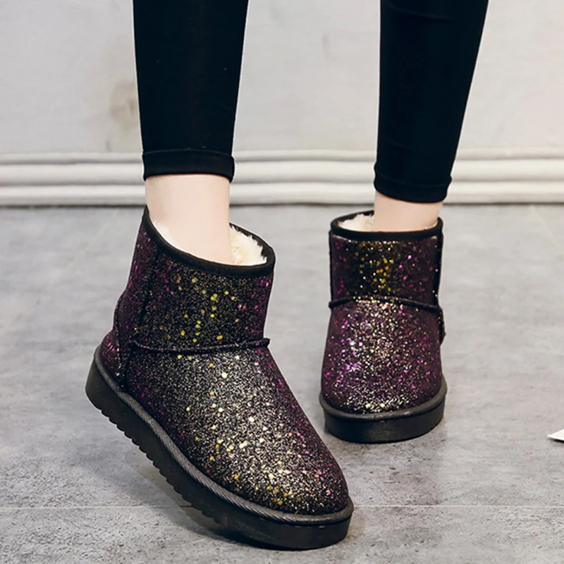 Rimocy/женская зимняя обувь коллекция 2019 года модные блестящие зимние ботинки