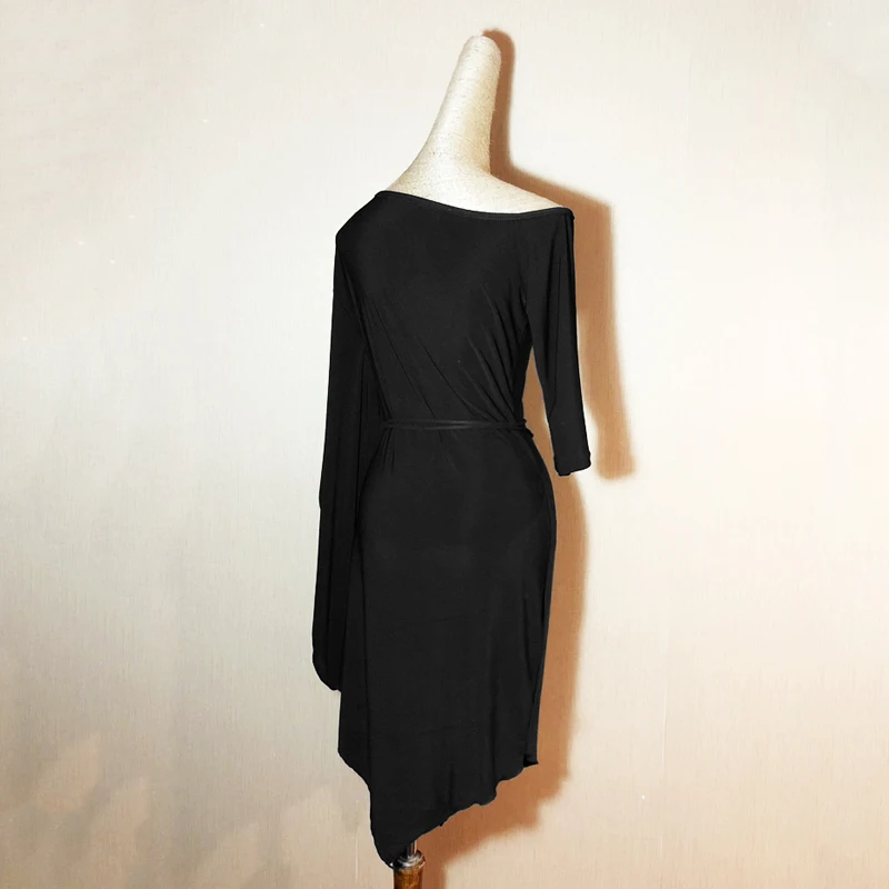 Женская юбка для латиноамериканских танцев черные тренировочные костюмы с