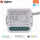 Умный модуль переключателя Tuya Zigbee, 3 клавиширежим Noс нейтральным напряжением 110-240 В, беспроводное реле выключателя света, реле освещения стандарта Google Home