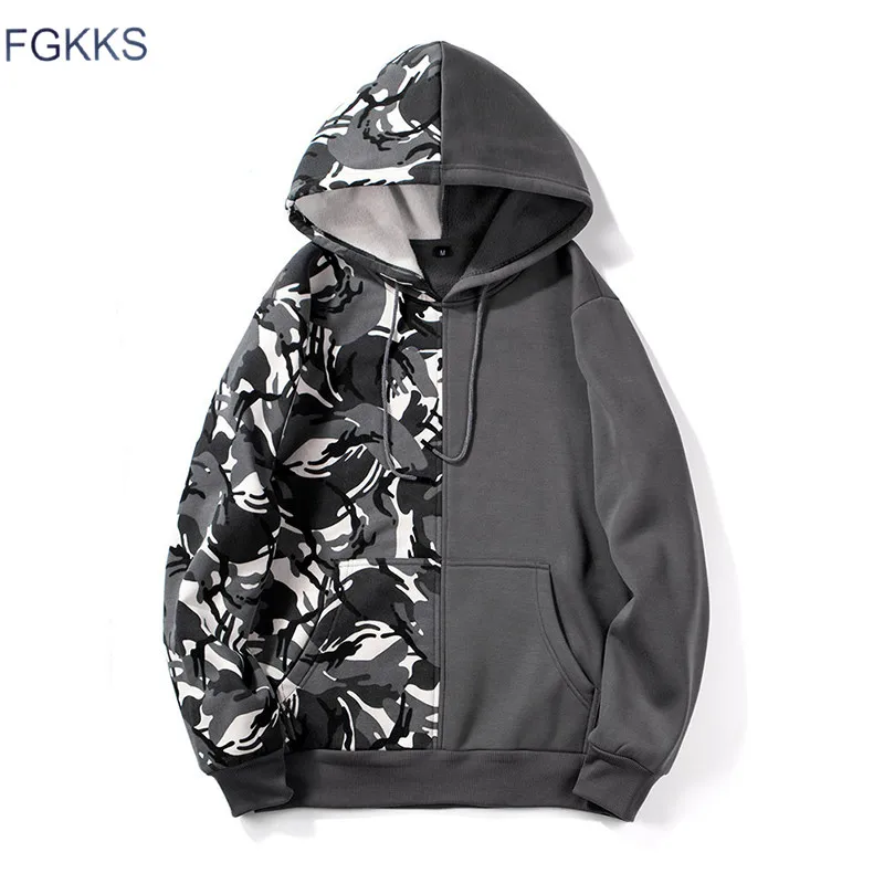 FGKKS, новинка, мужские толстовки, свитшоты, уличная камуфляжная расцветка, мужские толстовки, мужские повседневные удобные толстовки с капюшоном, брендовая одежда