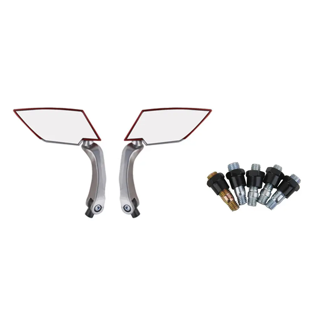 

1 Pair Red Rearview Side Mirrors For Motorcycle Yamaha Suzuki Kawasaki