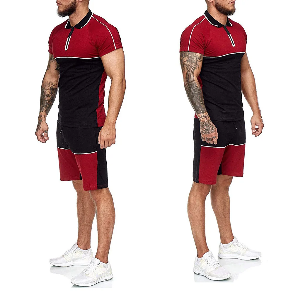 

Summer Men's Suit sportswear Fashion 2021 Men's Clothing Patchwork T-shirt Shorts Shorts Casual Sportswear Men's Track Suit larg