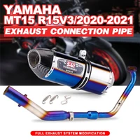 yzf r15 mt15 full set modify exhaust muffler silencer middle link pipe stainless steel for yamaha yzf r15 mt 15 2020 2021